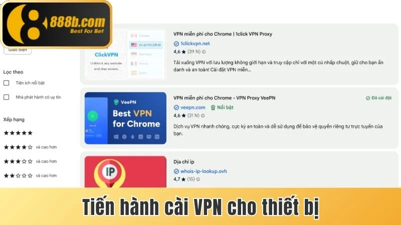 Link Vào 888bet - Cập Nhật Liên Kết Chuẩn, Không Bị Chặn 8 Tiến hành cài VPN cho thiết bị